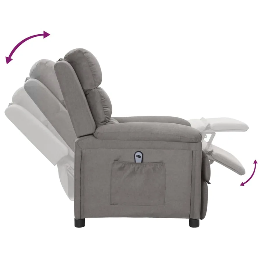 Fauteuil inclinable électrique Gris clair Tissu - 6