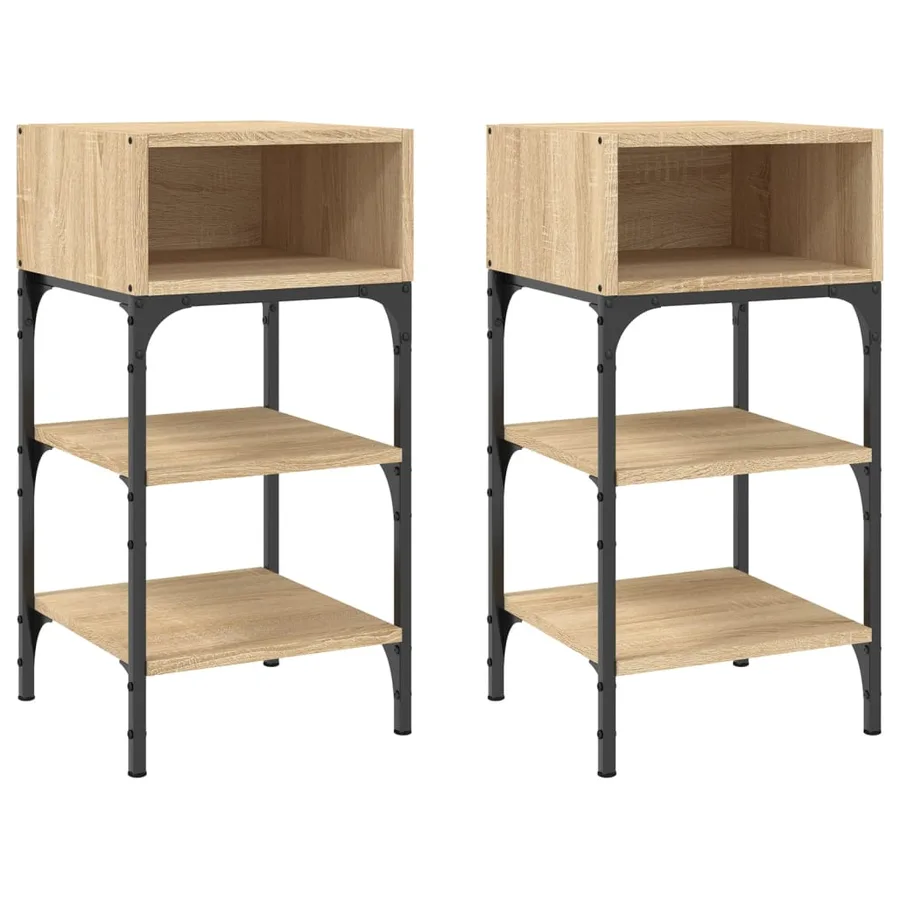 Tables de chevet 2 pcs chêne sonoma 35x34,5x70 cm - 2