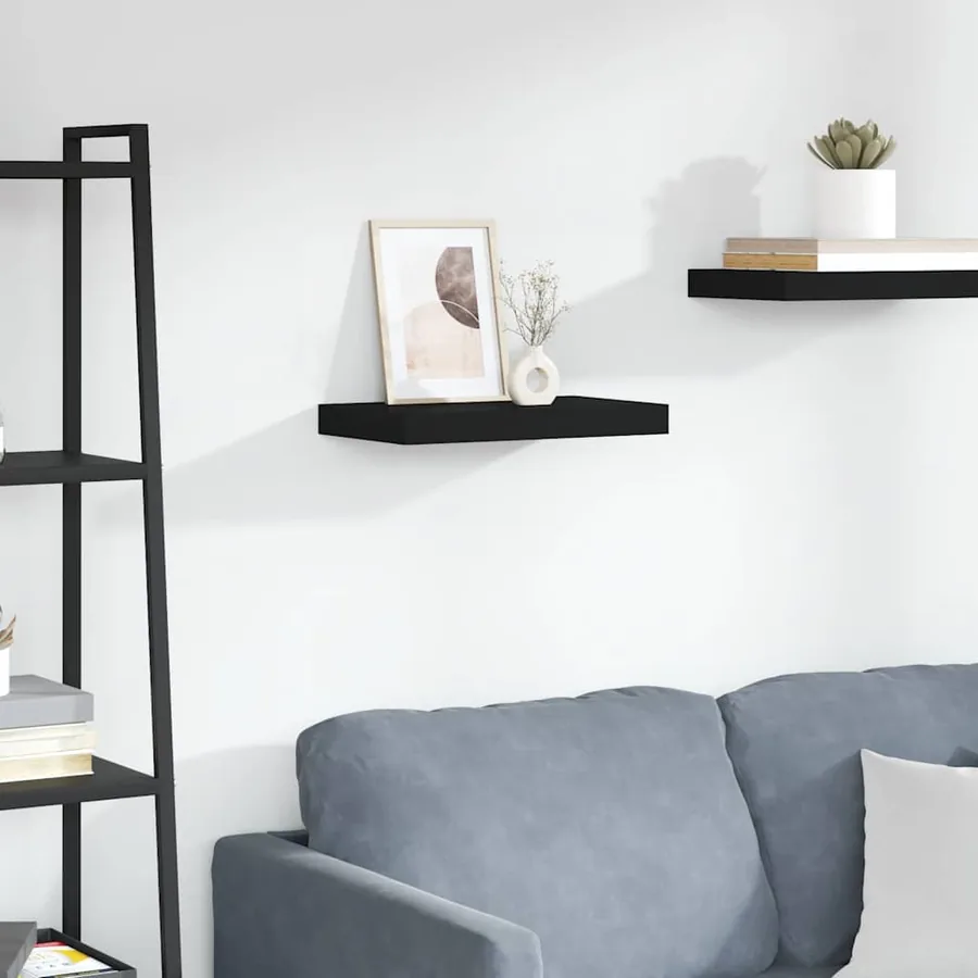 Étagère murale flottante noir 40x23,5x3,8 cm MDF