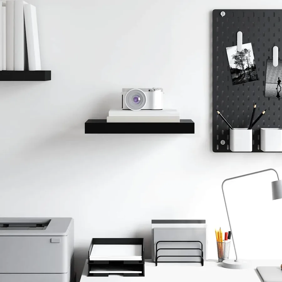 Étagère murale flottante noir 40x23,5x3,8 cm MDF - 3