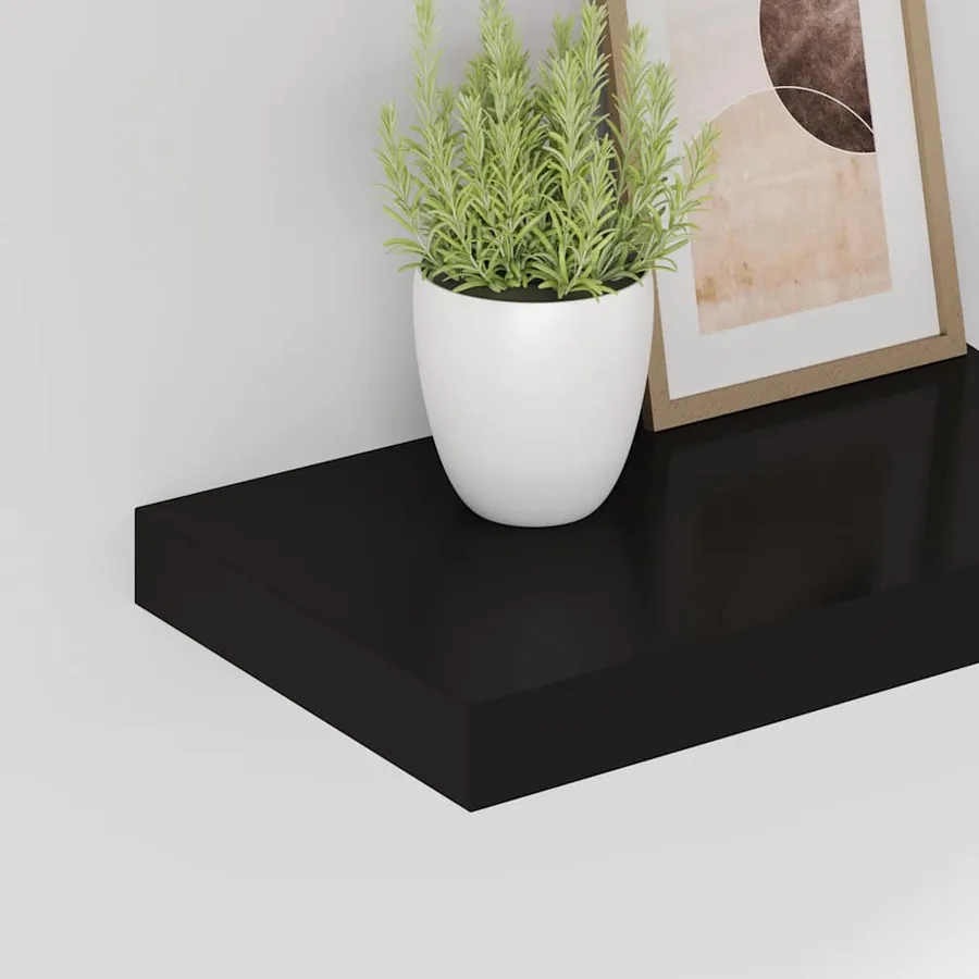 Étagère murale flottante noir 40x23,5x3,8 cm MDF - 4