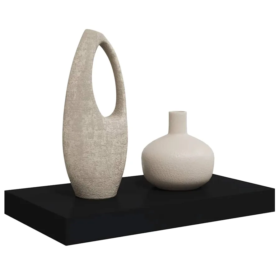 Étagère murale flottante noir 40x23,5x3,8 cm MDF - 5