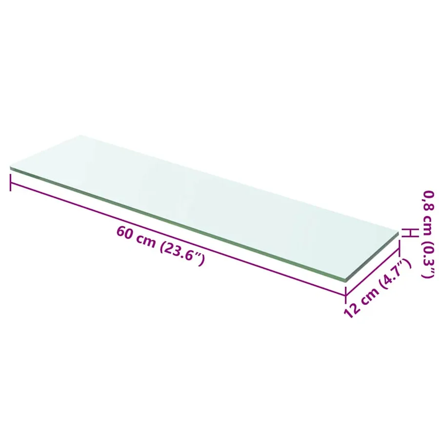 Panneaux d'étagère 2 pcs Verre Transparent 60 x 12 cm - 4