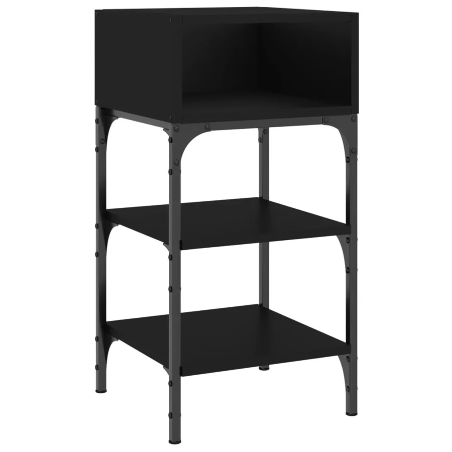 Tables de chevet 2 pcs noir 35x34,5x70 cm bois d'ingénierie - 4