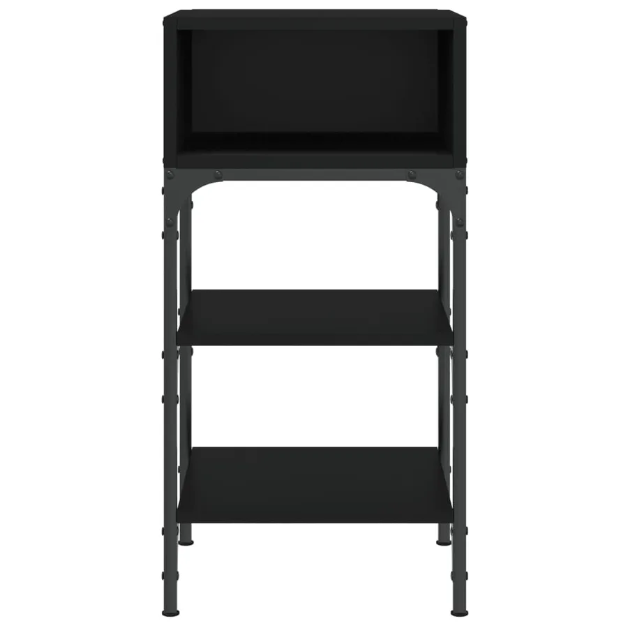 Tables de chevet 2 pcs noir 35x34,5x70 cm bois d'ingénierie - 5