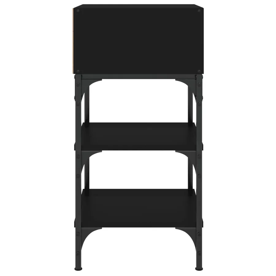 Tables de chevet 2 pcs noir 35x34,5x70 cm bois d'ingénierie - 6