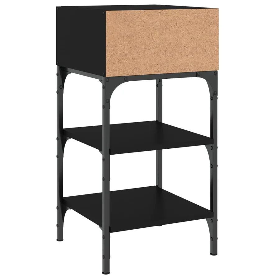 Tables de chevet 2 pcs noir 35x34,5x70 cm bois d'ingénierie - 7