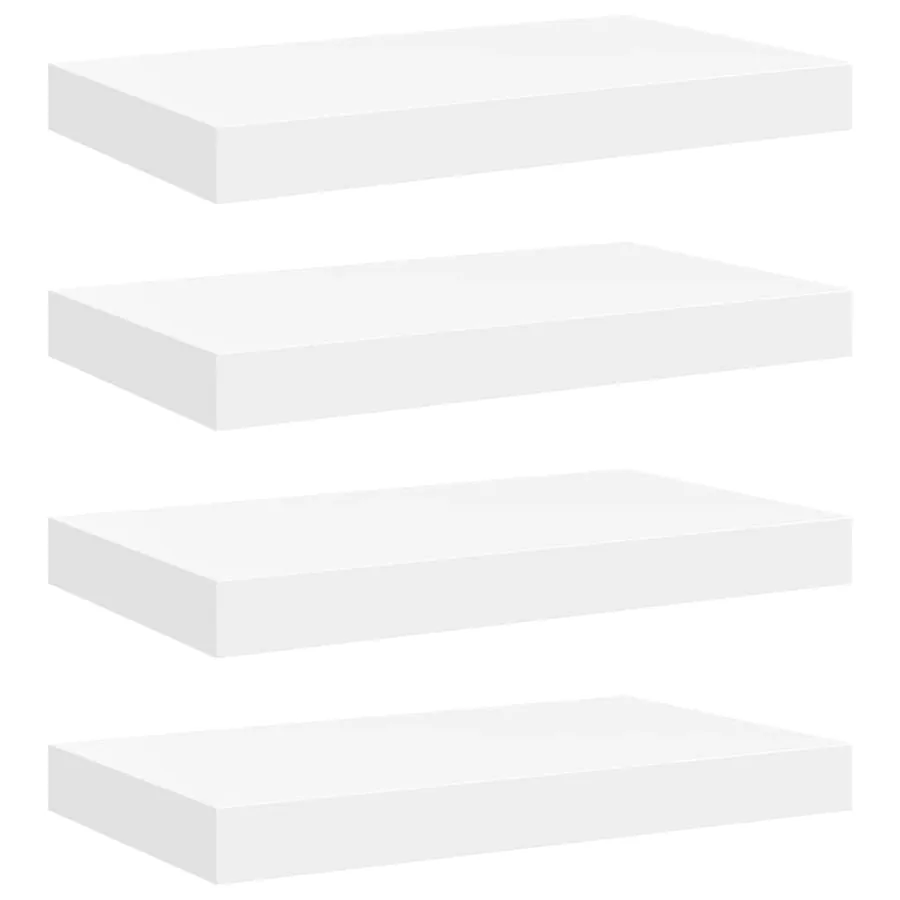 Étagères murales flottantes 4 pcs blanc 40x23,5x3,8 cm MDF - 2