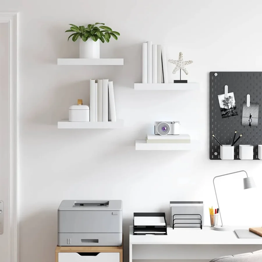 Étagères murales flottantes 4 pcs blanc 40x23,5x3,8 cm MDF - 3
