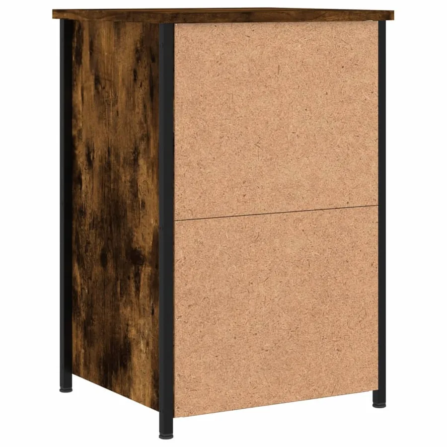 Table de chevet chêne fumé 40x36x60 cm bois d'ingénierie - 8