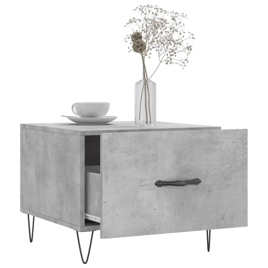 Tables basses 2 pcs gris béton 50x50x40 cm bois d'ingénierie - 4