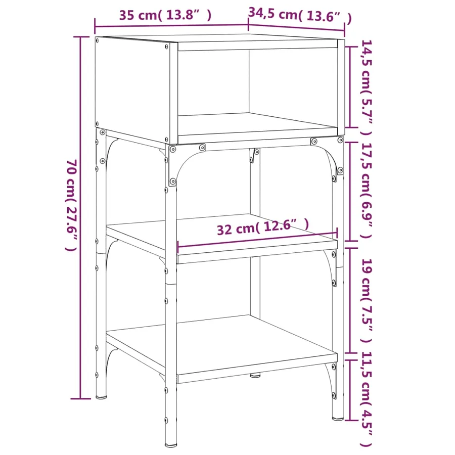 Tables de chevet 2 pcs chêne marron 35x34,5x70 cm - 10