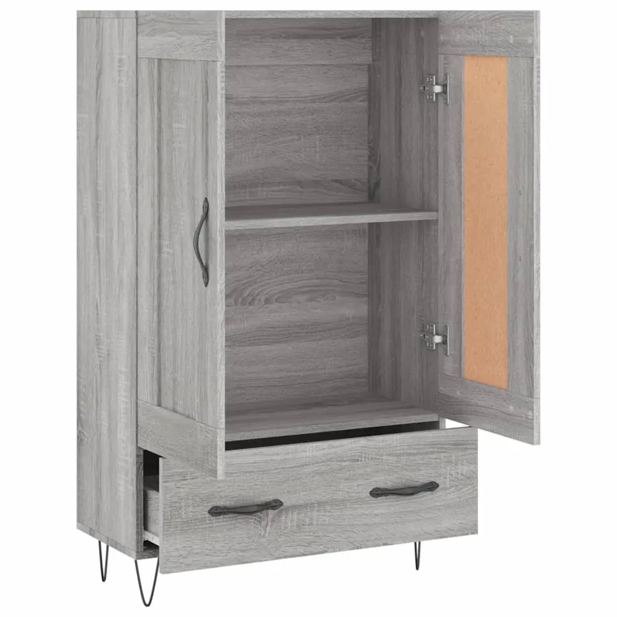 Buffet haut sonoma gris 69,5x31x115 cm bois d'ingénierie - 6