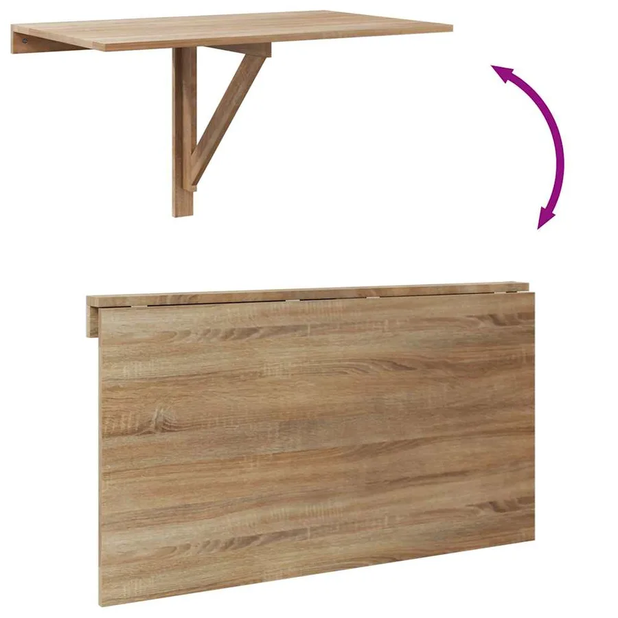 Table murale rabattable en chêne 100x60 cm - 8