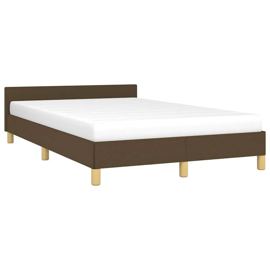 Cadre de lit sans matelas marron foncé 120x200 cm tissu - 3