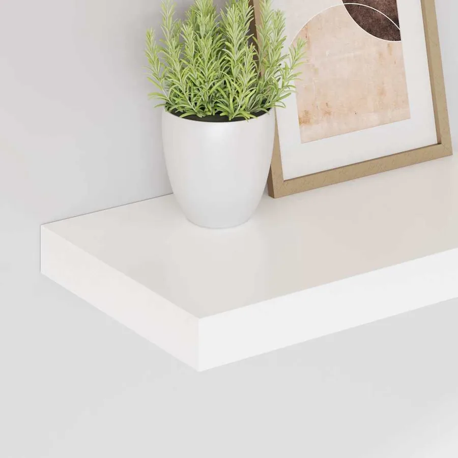 Étagère murale flottante 2 pcs Blanc brillant 40x23,5x3,8 cm MDF - 4