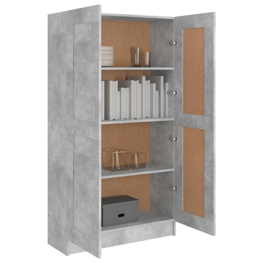 Bibliothèque Gris béton 82,5x30,5x150 cm Bois d’ingénierie - 7