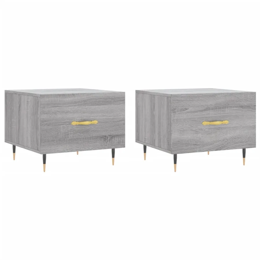 Tables basses 2 pcs sonoma gris 50x50x40 cm bois d'ingénierie - 2