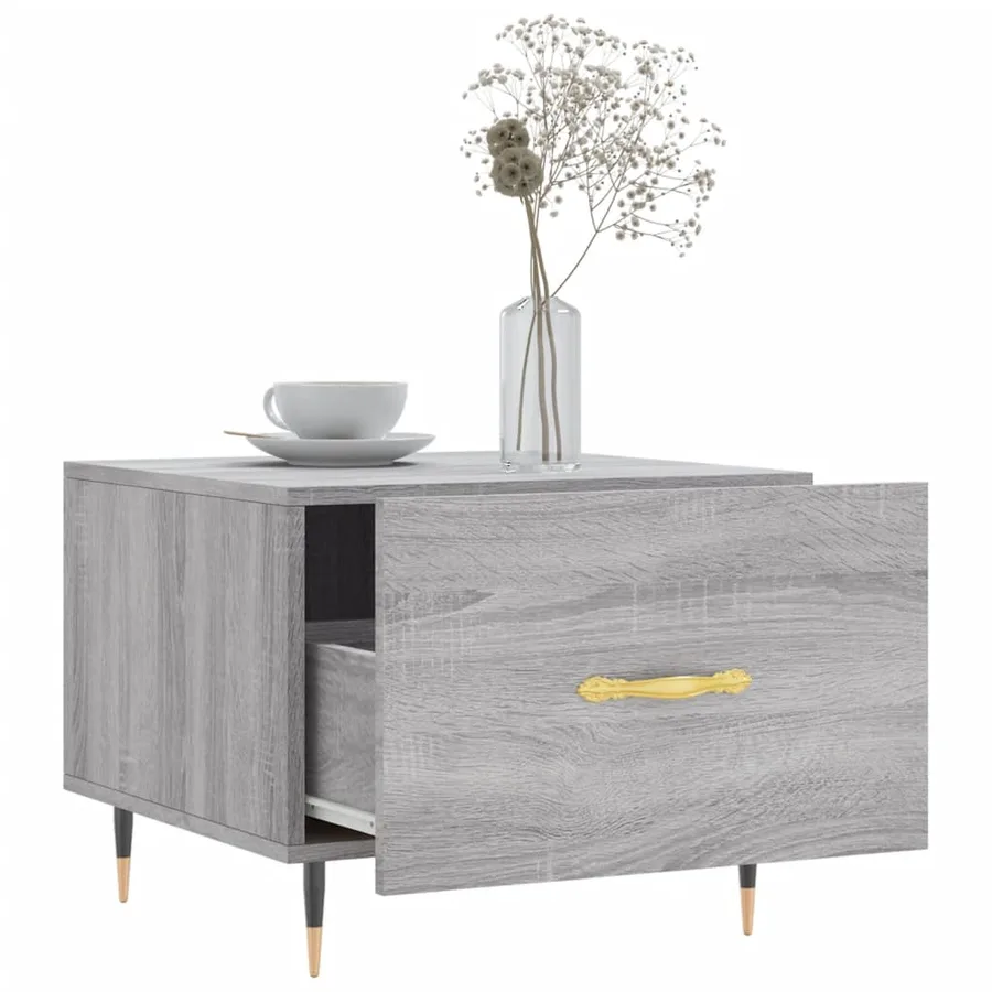 Tables basses 2 pcs sonoma gris 50x50x40 cm bois d'ingénierie - 4