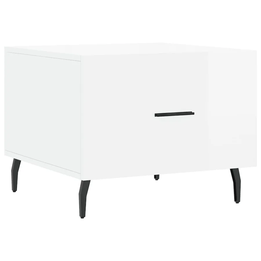 Tables basses 2 pcs blanc brillant 50x50x40cm bois d'ingénierie - 5