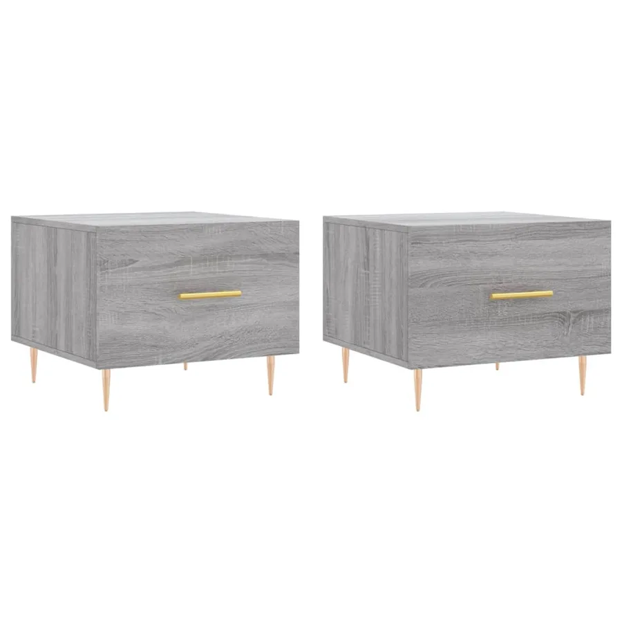 Tables basses 2 pcs sonoma gris 50x50x40 cm bois d'ingénierie - 2