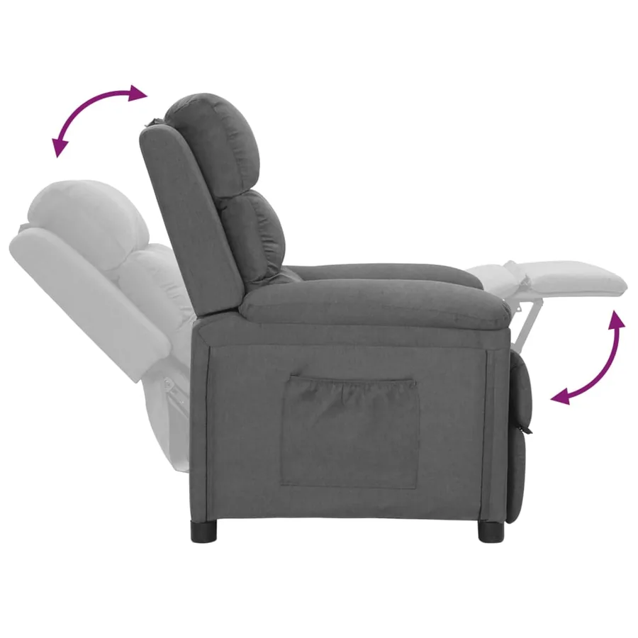 Fauteuil inclinable Gris clair Tissu - 6