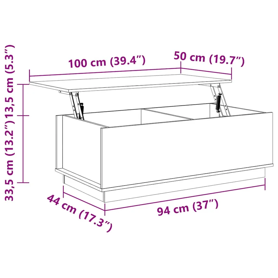 Table basse Blanc 100x50x35 cm Bois massif de pin - 10