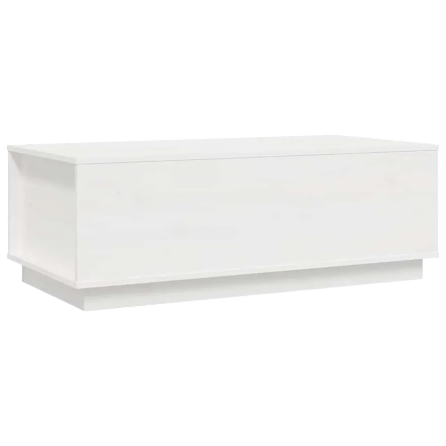 Table basse Blanc 100x50x35 cm Bois massif de pin - 2