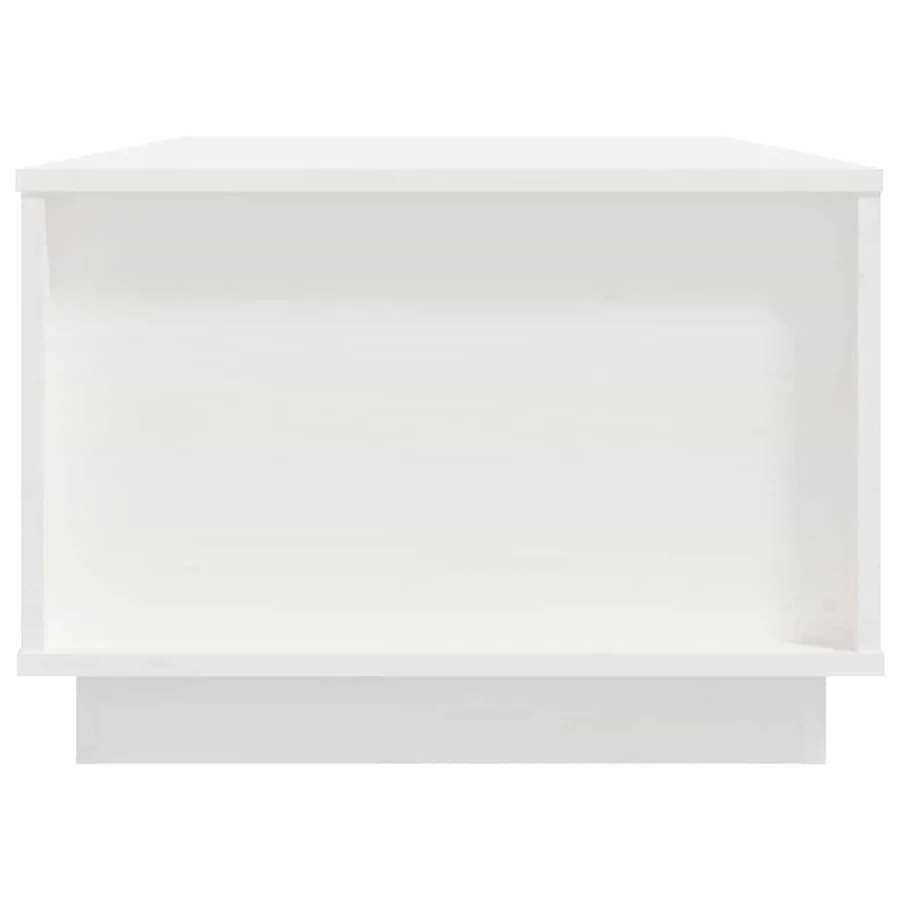 Table basse Blanc 100x50x35 cm Bois massif de pin - 7