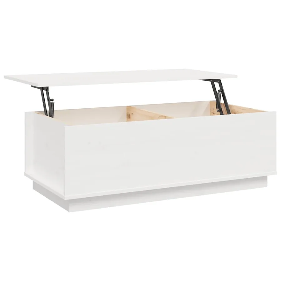 Table basse Blanc 100x50x35 cm Bois massif de pin - 8