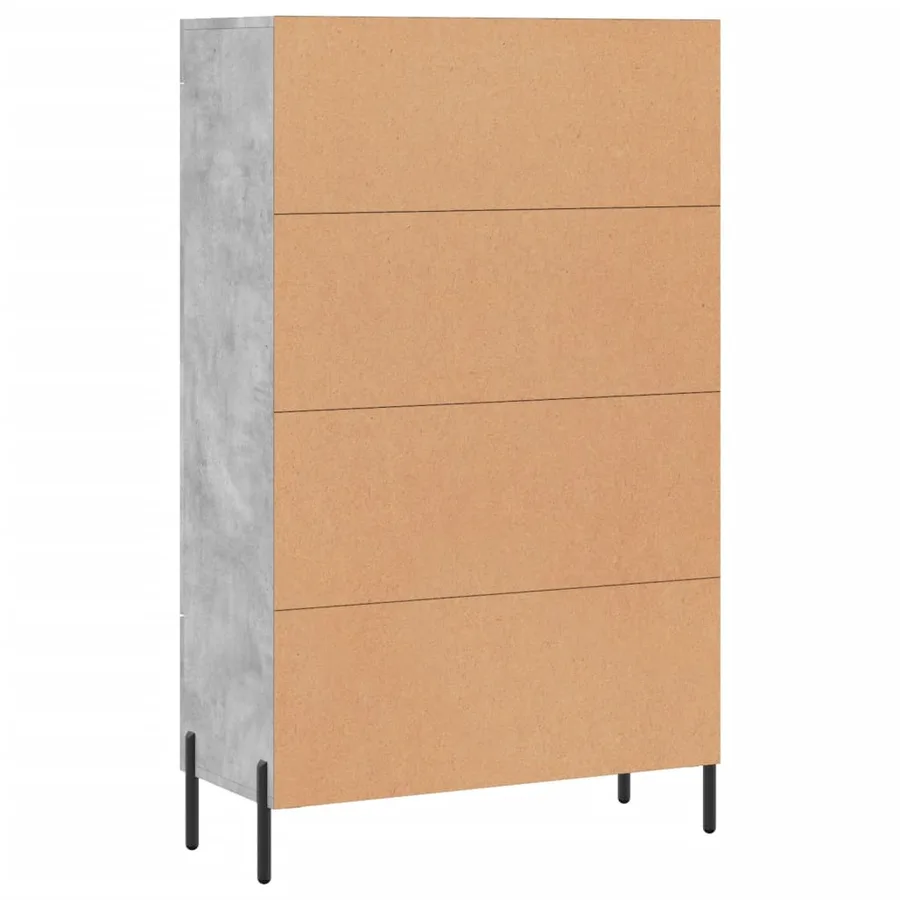 Buffet haut gris béton 69,5x31x115 cm bois d'ingénierie - 8