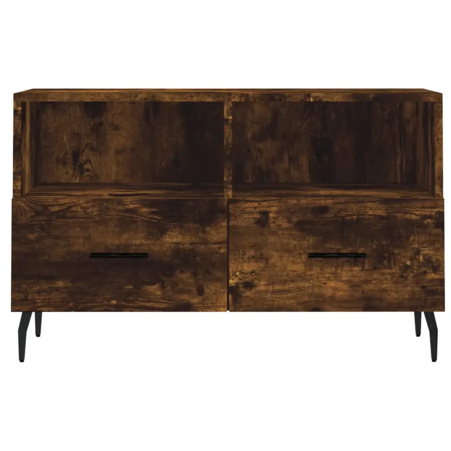 Meuble TV Chêne fumé 80x36x50 cm Bois d'ingénierie - 5