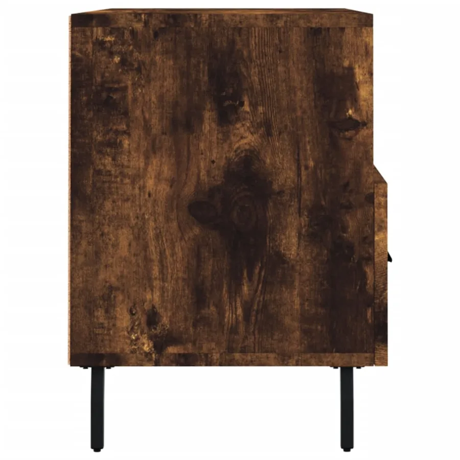 Meuble TV Chêne fumé 80x36x50 cm Bois d'ingénierie - 7