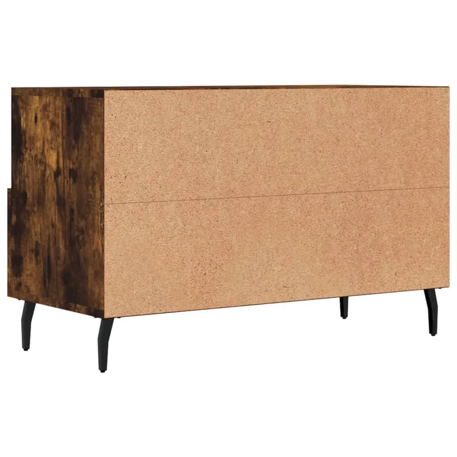 Meuble TV Chêne fumé 80x36x50 cm Bois d'ingénierie - 8