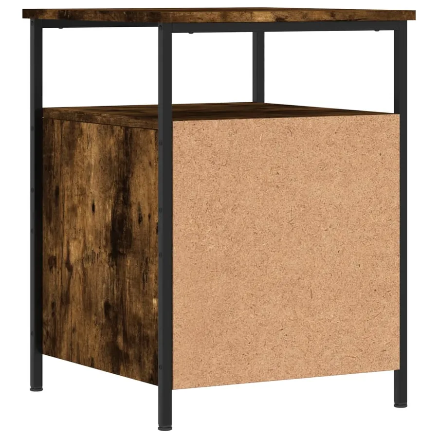 Table de chevet chêne fumé 44x45x60 cm bois d'ingénierie - 5