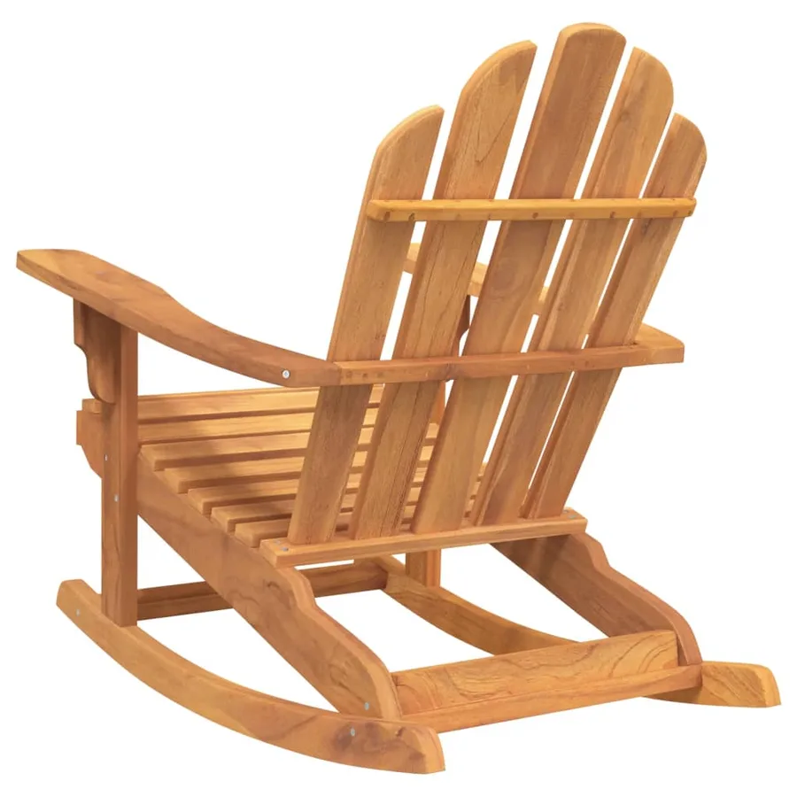 Chaise à bascule de jardin Adirondack bois de teck solide - 5