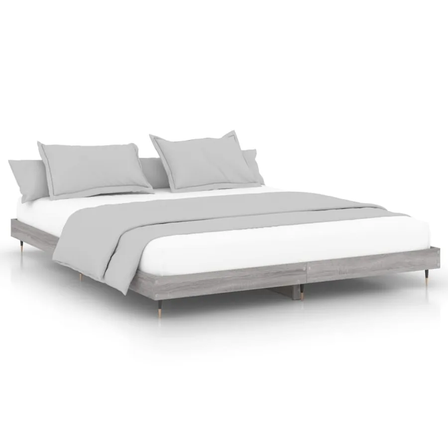 Cadre de lit sans matelas sonoma gris 120x200cm bois ingénierie - 2