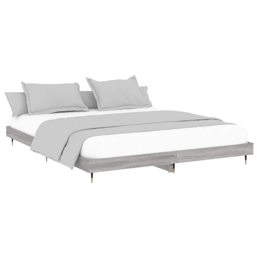 Cadre de lit sans matelas sonoma gris 120x200cm bois ingénierie - 4
