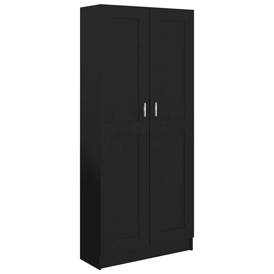 Bibliothèque Noir 82,5x30,5x185,5 cm Bois d'ingénierie - 2