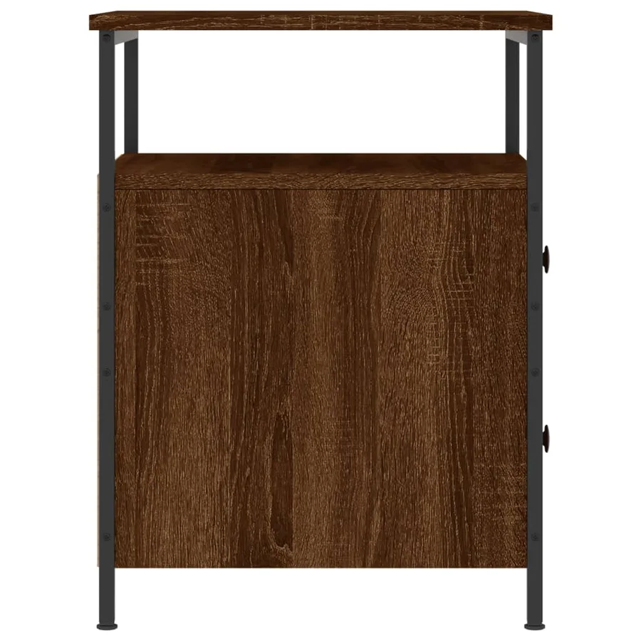 Table de chevet chêne marron 44x45x60 cm bois d'ingénierie - 6