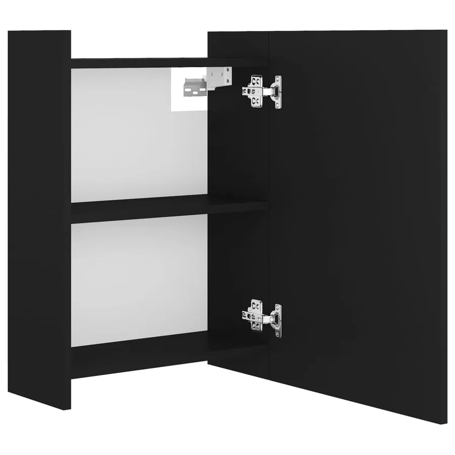 Armoire à miroir de salle de bain Noir Bois d’ingénierie - 8