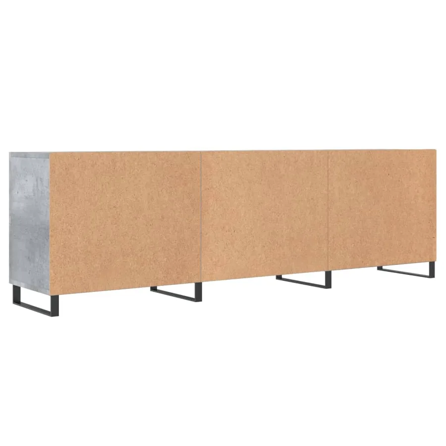 Meuble TV gris béton 150x30x50 cm bois d'ingénierie - 8