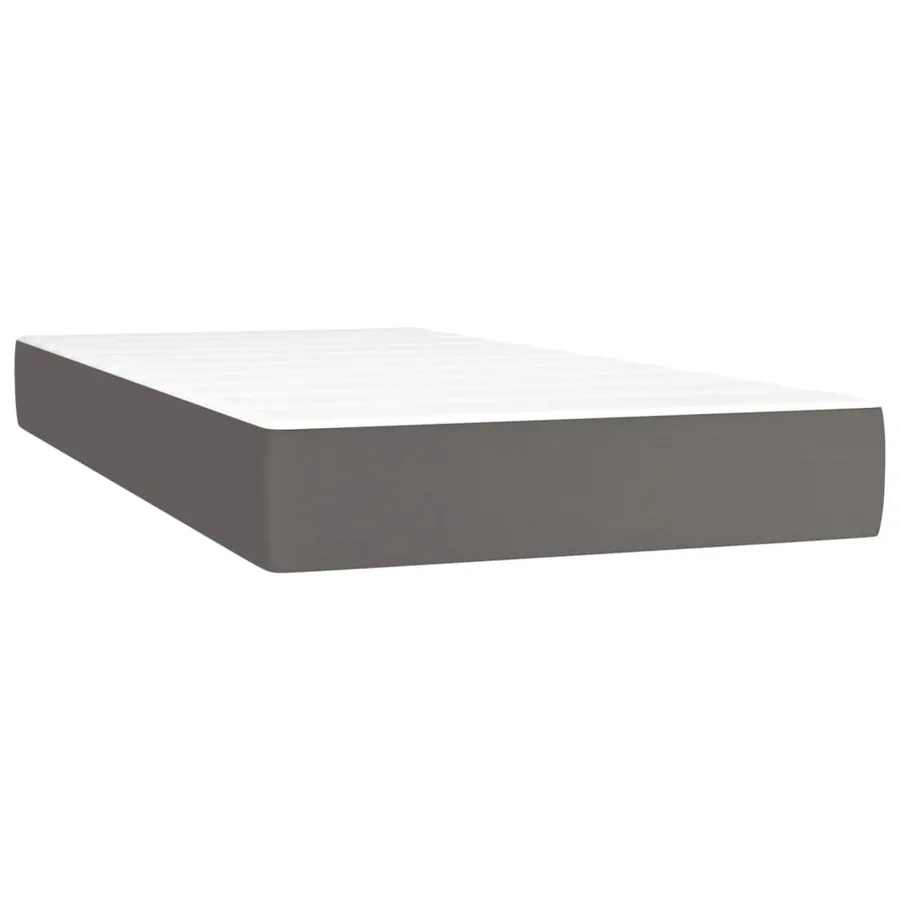 Matelas de lit à ressorts ensachés fermeté moyenne Gris 100x200x20cm Similicuir - 2