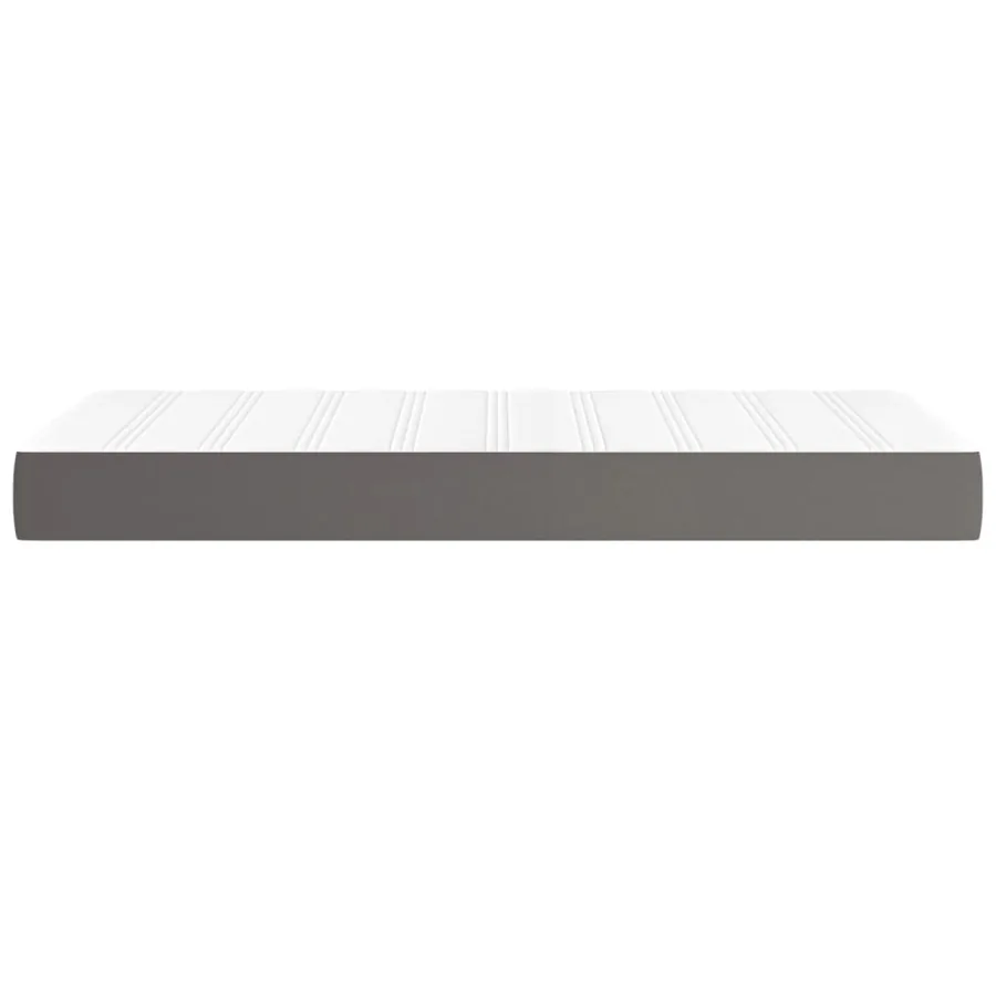 Matelas de lit à ressorts ensachés fermeté moyenne Gris 100x200x20cm Similicuir - 4