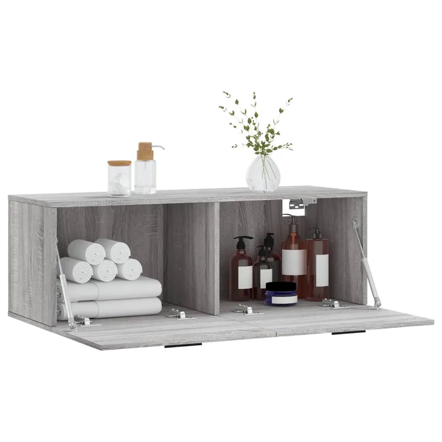 Armoire murale sonoma gris 100x36,5x35 cm bois d'ingénierie - 10