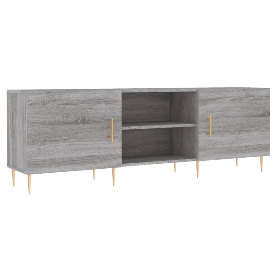 Meuble TV sonoma gris 150x30x50 cm bois d'ingénierie - 2