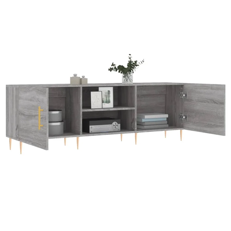 Meuble TV sonoma gris 150x30x50 cm bois d'ingénierie - 4