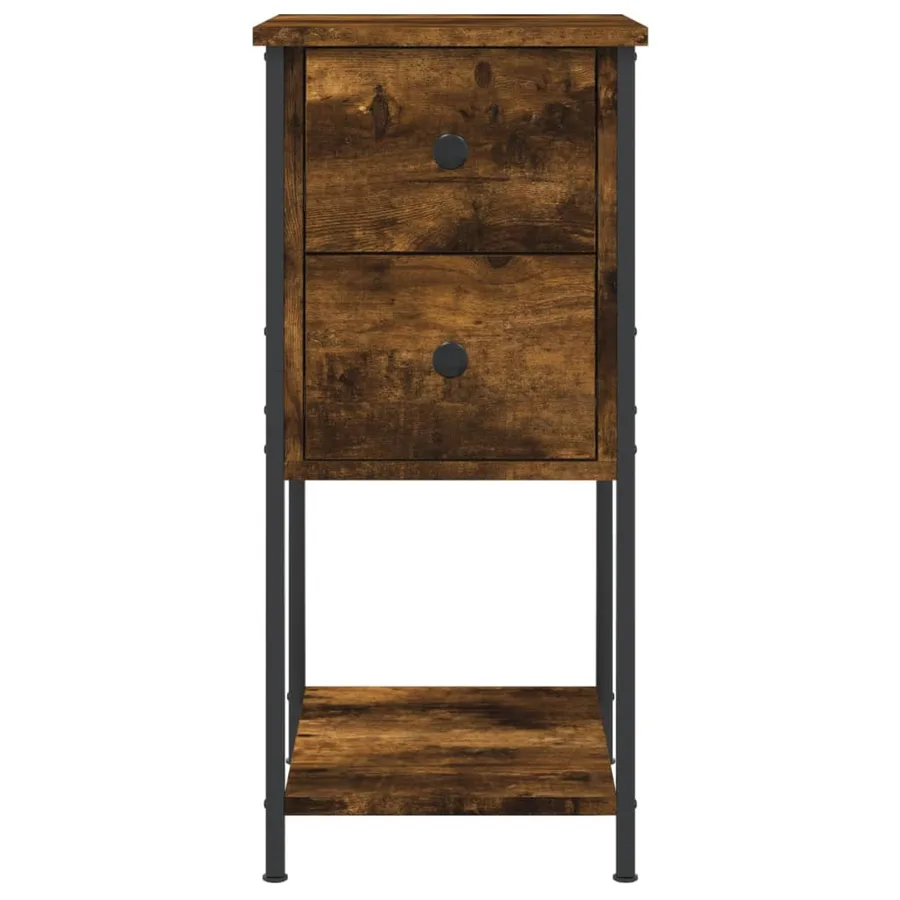 Tables de chevet 2 pcs chêne fumé 32x42x70 cm bois d'ingénierie - 7