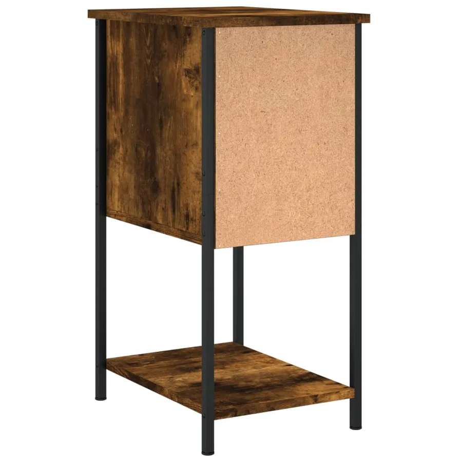 Tables de chevet 2 pcs chêne fumé 32x42x70 cm bois d'ingénierie - 9