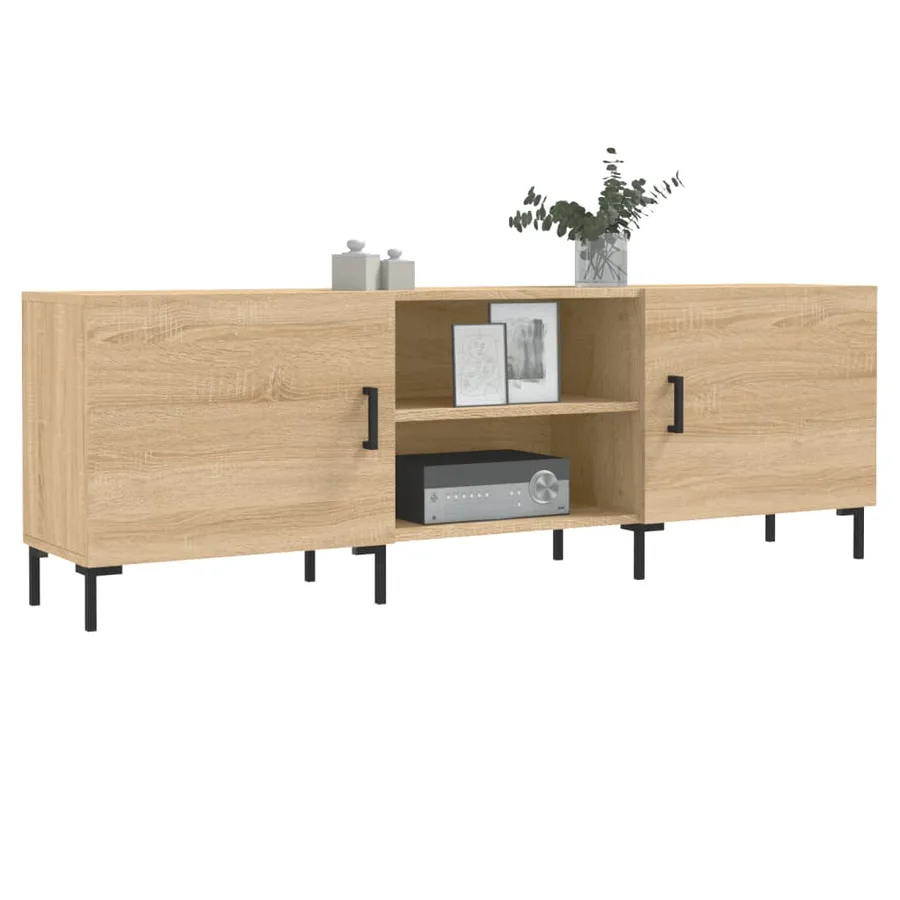 Meuble TV chêne sonoma 150x30x50 cm bois d'ingénierie - 3